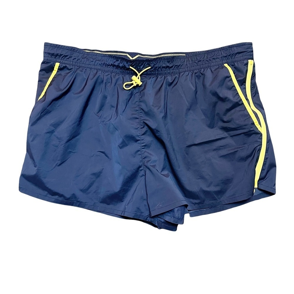Hunter For Target Womens Athletic Shorts Size Lg Blue Yellow Side Zip Pockets
